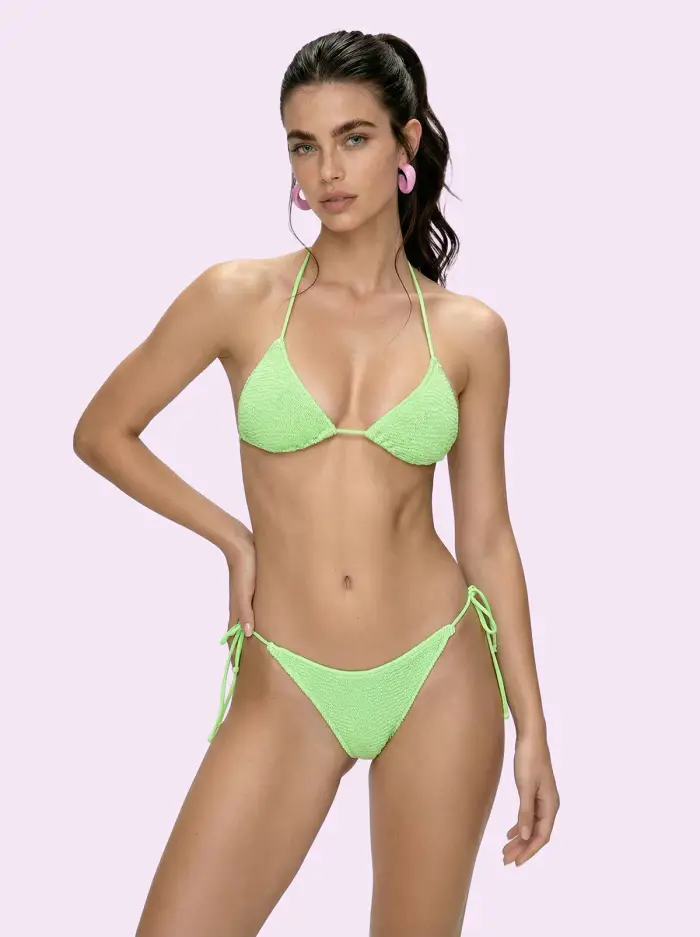 F**K Bikini Donna Crazy Triangolo con Slip Regolabile Verde SW0400-GN