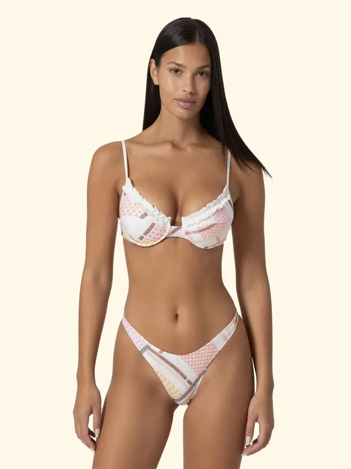 F**K Bikini Donna Reggiseno ferretto con Slip Americano fisso Fantasia