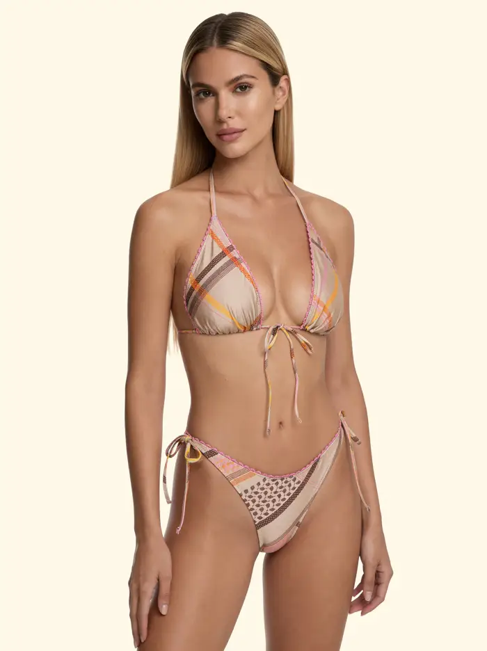 F**K Bikini Donna Tringolo Alto con Slip Americano Regolabile Fantasia