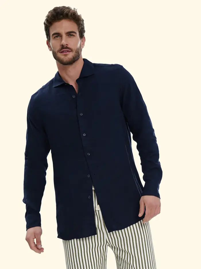 F**K Camicia Uomo Blu SM7000-BU