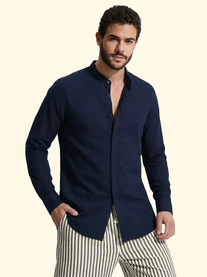F**K Camicia Uomo Blu SM7001-BU