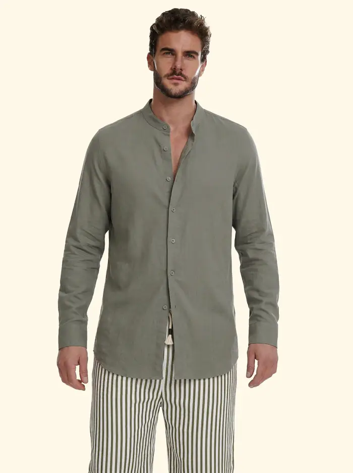 F**K Camicia Uomo Verde Militare SM7001-MG