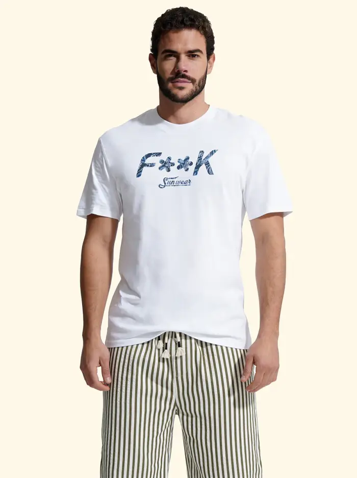 F**K T-Shirt Uomo Bianco SM6011-WH