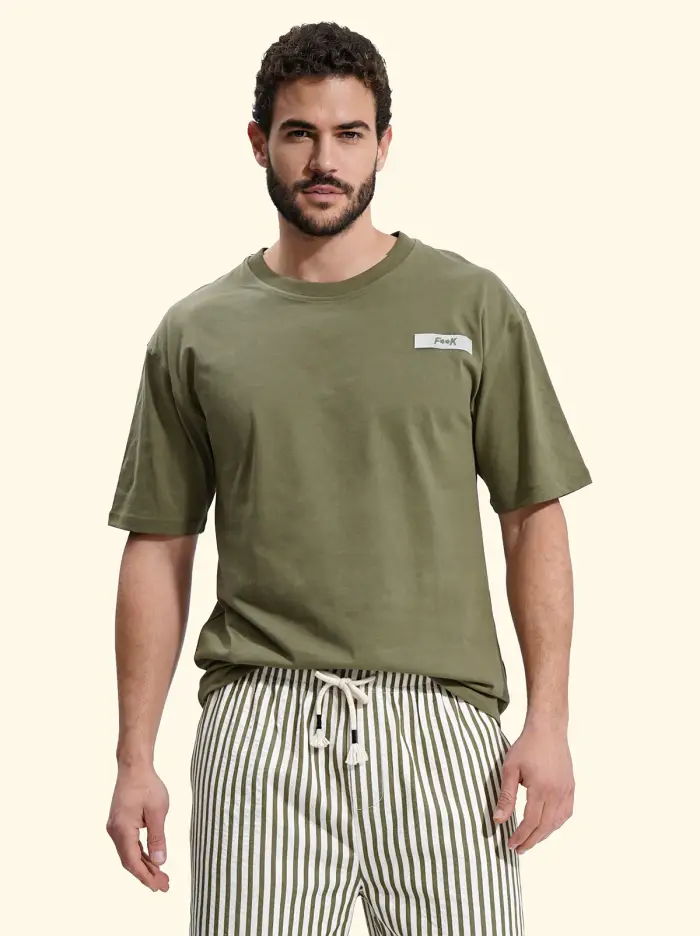 F**K T-Shirt Uomo Verde Militare SM6002-MG