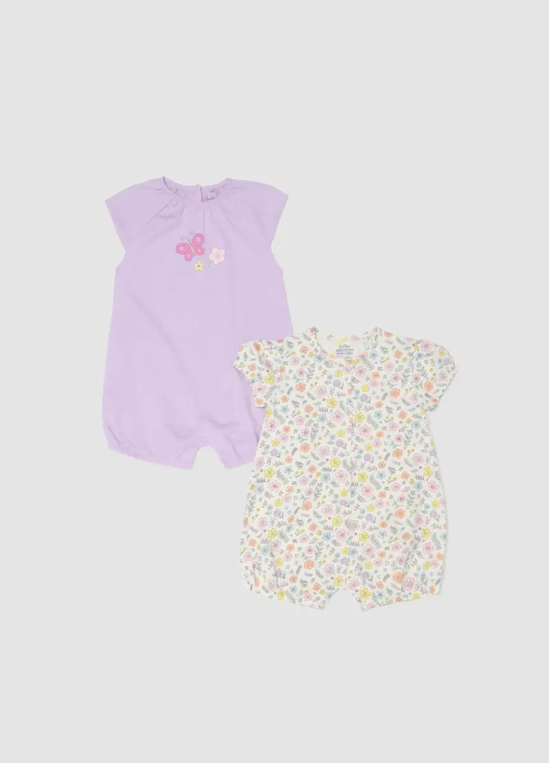 FAGOTTINO Bipack Romper In Puro Cotone Multicolore Da Neonata, Bambina, Multicolor