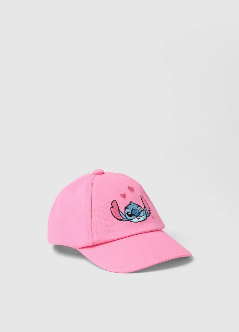 FAGOTTINO Cappello Da Baseball In Puro Cotone Rosa Da Bimba Con Stitch, Bambina, Rosa