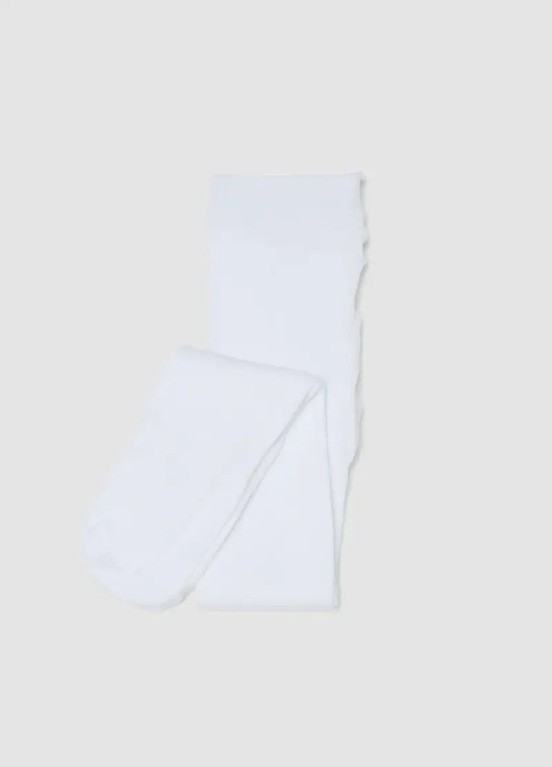 FAGOTTINO Collant In Misto Cotone Elasticizzato Bianco Da Neonata, Bambina, Bianco