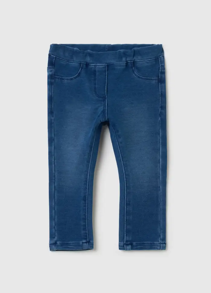 Jeggings Con Tasche, Bambina, Blu