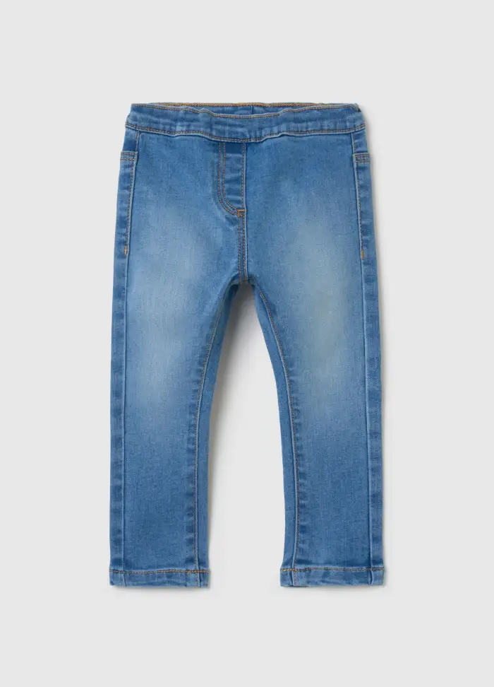 Jeggings Con Tasche, Bambina, Denim