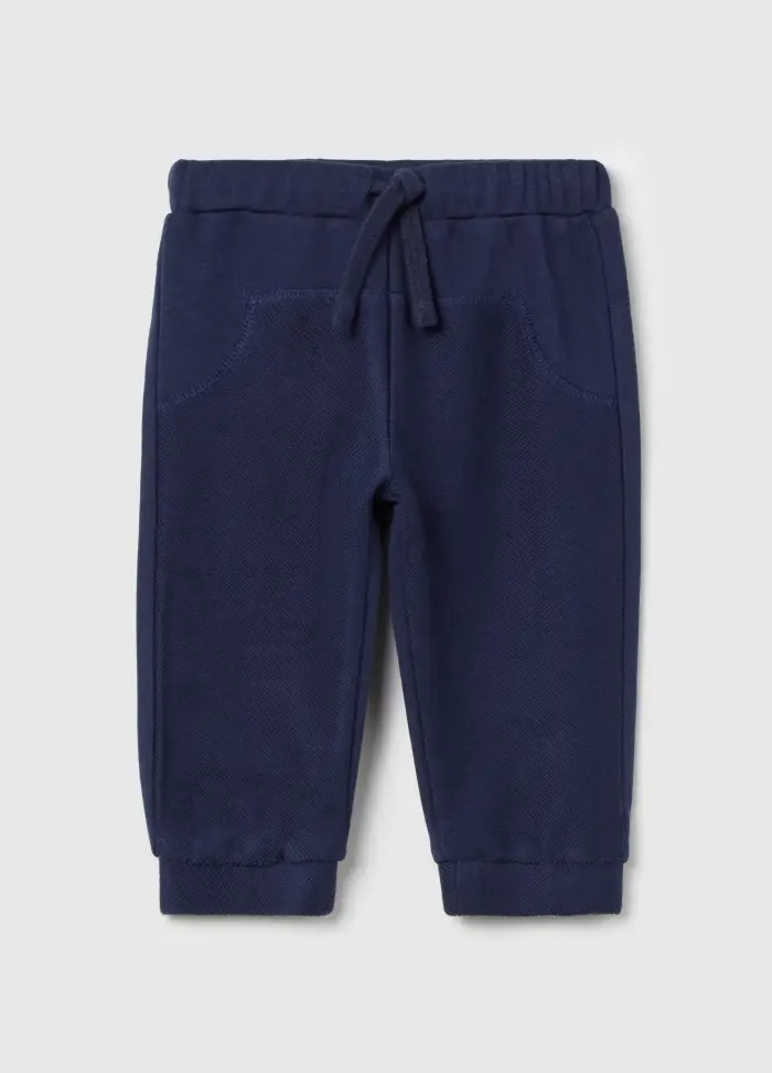 Joggers In Felpa Con Coulisse, Unisex, Blu