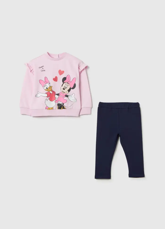 Jogging Set Con Stampa Paperina E Minnie, Bambina, Multicolor