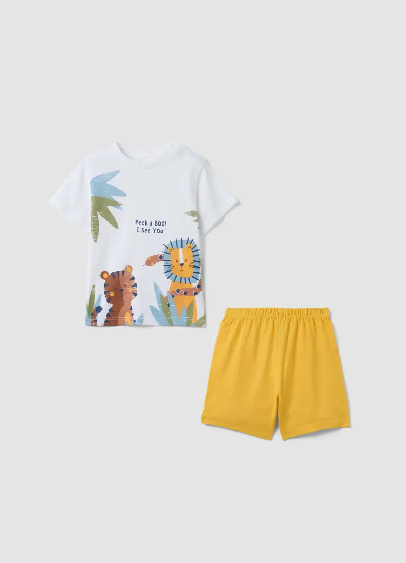 FAGOTTINO Pigiama In Puro Cotone Multicolor Da Neonato Regular Fit Con Animali, Bambino, Multicolor