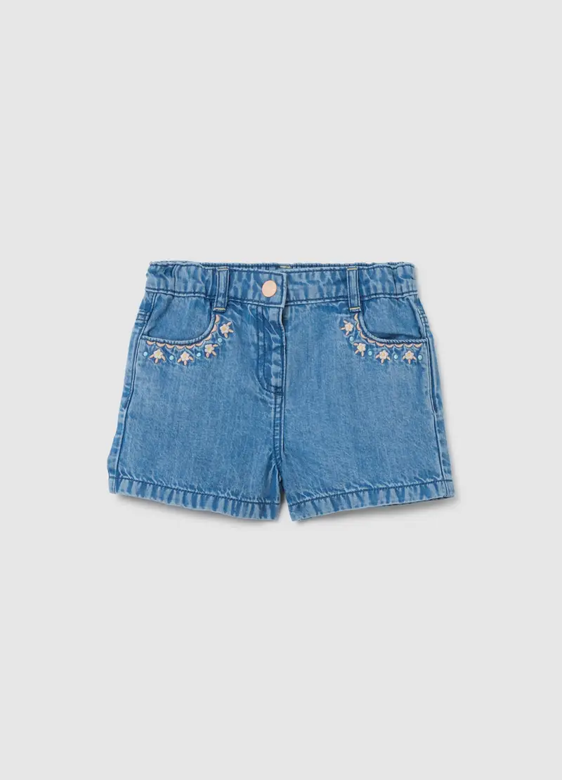 FAGOTTINO Shorts Da Neonata In Denim Blu Regular Fit, Bambina, Denim