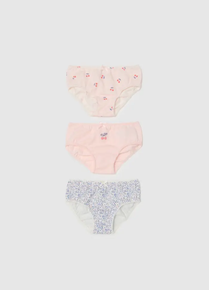 Tripack Mutandine In Misto Cotone Multicolor Da Neonata Regular Fit, Bambina, Multicolor