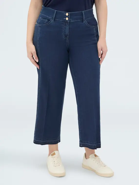 Fiorella Rubino Jeans cropped in denim leggero Donna, Blu (44 IT)