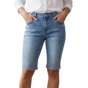 BERMUDA JEANS DONNA CON STRASS FLORA CY1557