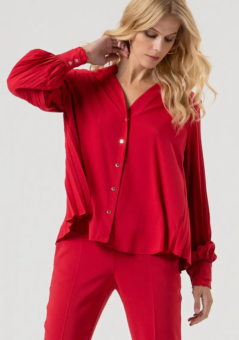 Fracomina Camicia over con retro plissettato