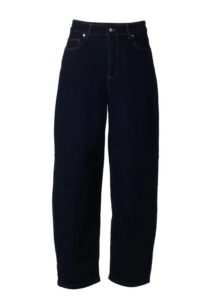 Fracomina Jeans Balloon a Vita Alta con Dettagli Gold