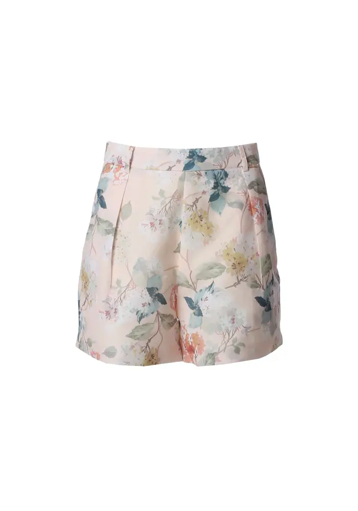 Fracomina Shorts a Vita Alta con Stampa Floreale e Pences