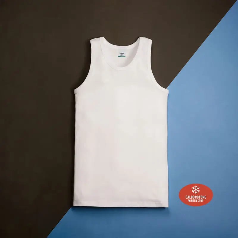 Fragi Canottiera spalla larga 760 felpata da uomo bianco