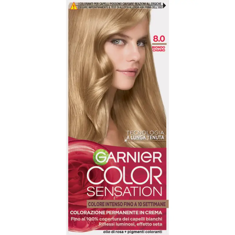 Garnier Color Sensation Colorazione Permanente In Crema 8 0 Biondo Chiaro