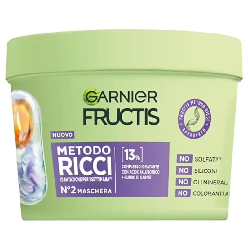 Garnier Fructis Metodo Ricci Maschera 370ml - Maschera Ricci Definiti Capelli