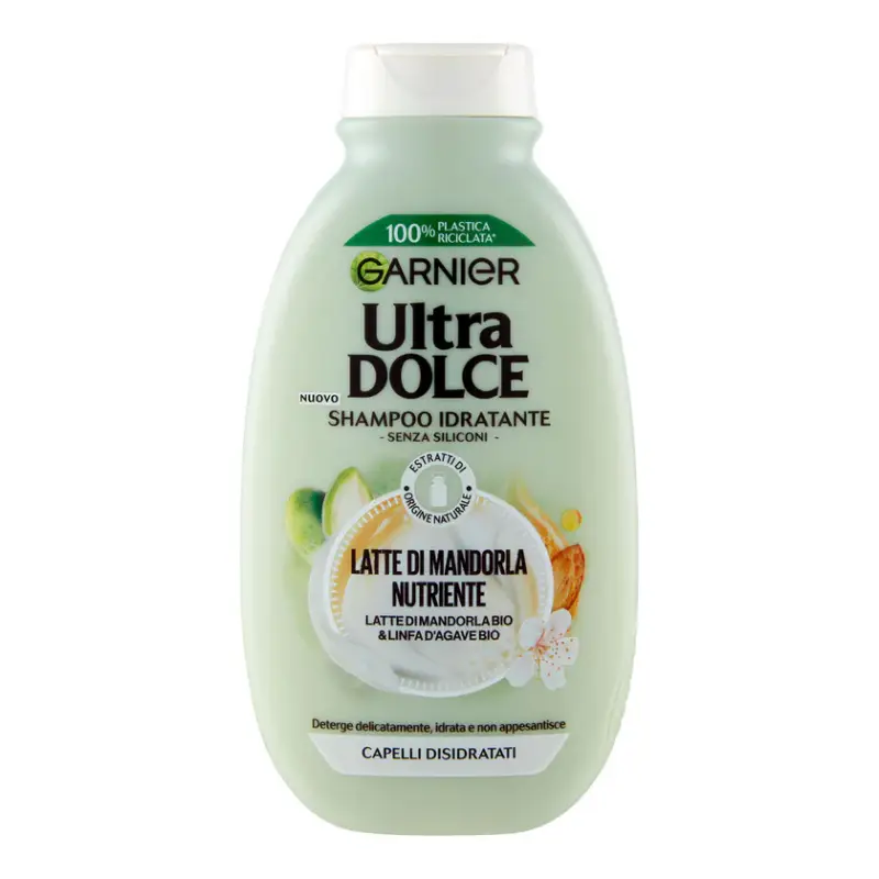 Garnier Ultra Dolce Shampoo Latte Di Mandorla, Shampoo Nutriente Per Capelli Normali 250 ml