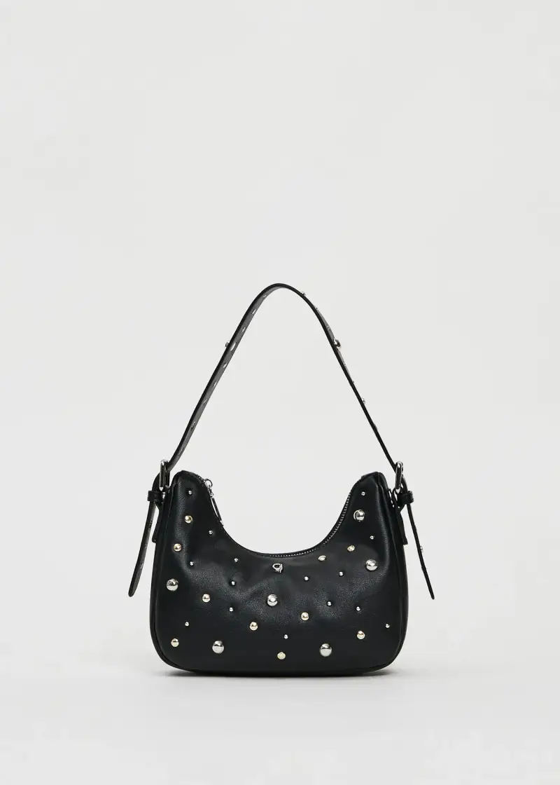 Gaudì Fashion Mini borsa hobo nera con borchie Multicolore
