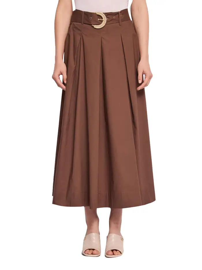 gonna longuette gaudì da donna - marrone