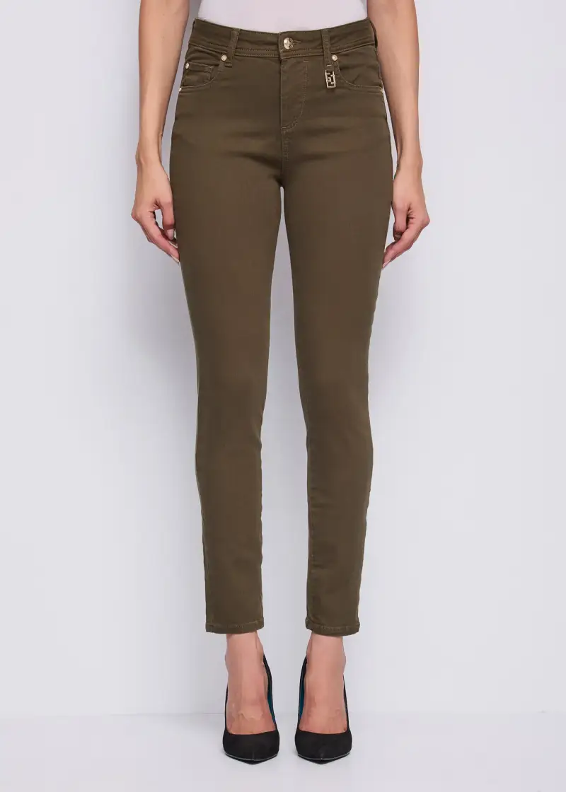 Gaudì Jeans Pantaloni da donna a vita alta in twill Verde