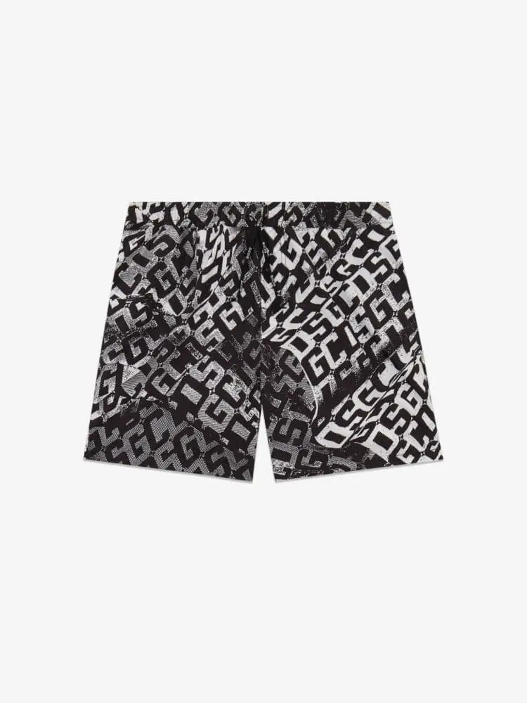 Gcds cosyume da bagno uomo con logo monogram nero