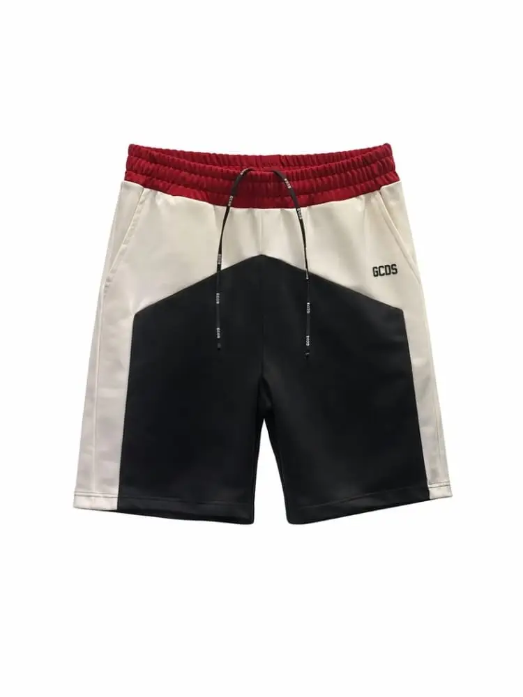 Gcds shorts uomo color blok nero rosso con logo