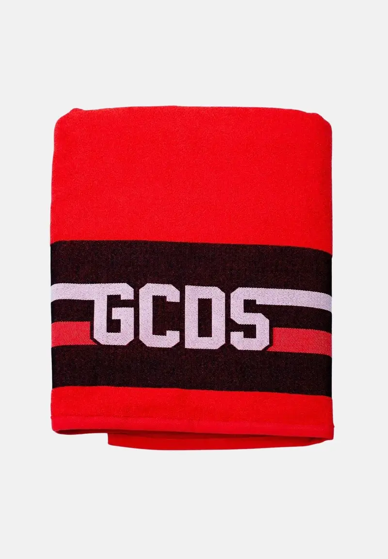 GCDS Telo mare Logo Tape rosso per uomo e donna