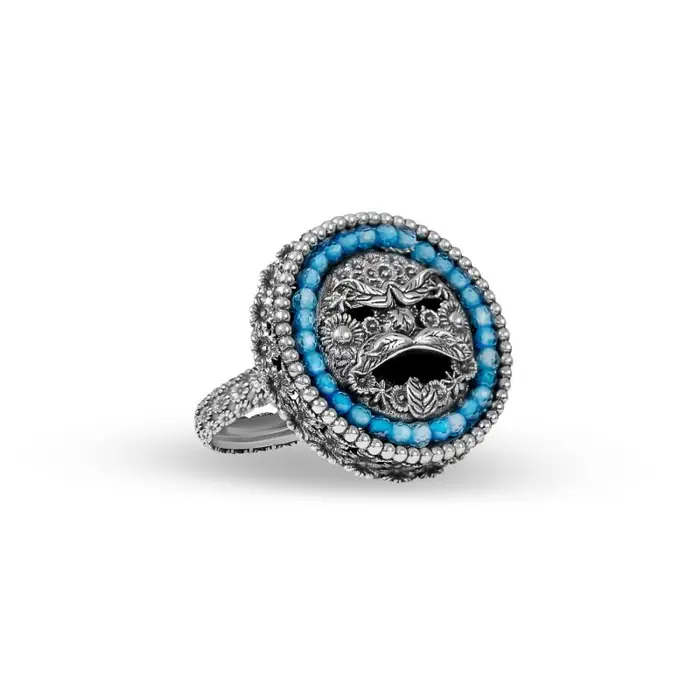 Anello Arg 925/000 Con Maschera E Cubik Sfacc - Gerardo Sacco