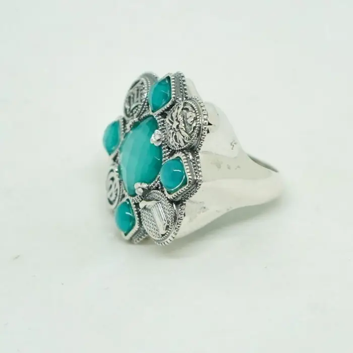 Anello Arg 925/000 Con Pietre Sfaccettate M Grecia - Gerardo Sacco