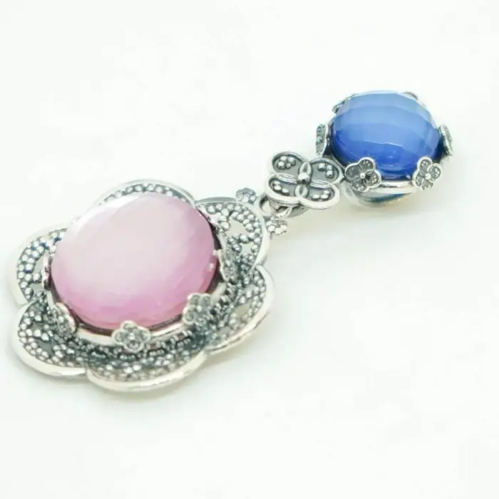 Ciondolo In Argento 925 Con Pietre Cabochon Ninfea Aperta Gerardo Sacco