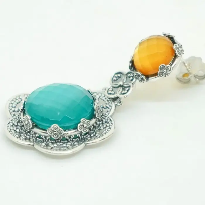 Orecchini Argento 925/000 Pietre Cab Sfaccettate - Gerardo Sacco