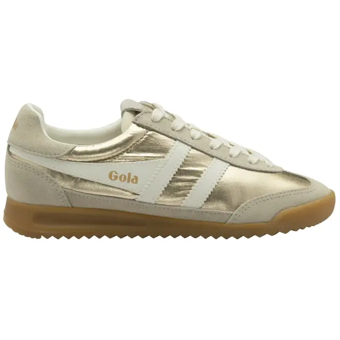 Sneakers da donna in pelle scamosciata Gola Firefly Metallic Doré