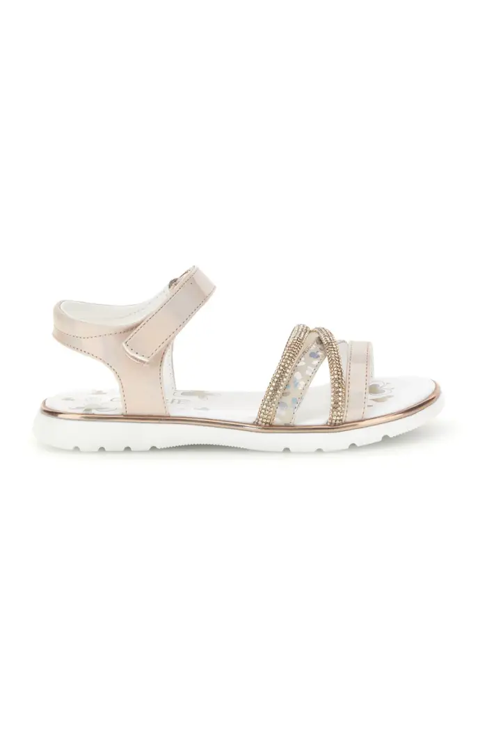 Sandali cipria con fascia brillante e strappo Grazie girl 15101 [CIPRIA]