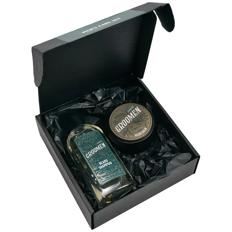 Groomen Set per la cura della barba EARTH - Shampoo e balsamo, 150 ml + 50 g