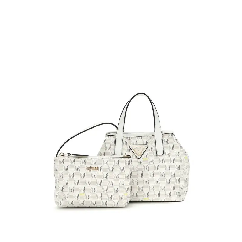 Guess Borsa a tracolla mini tote donna G Wave Blanc