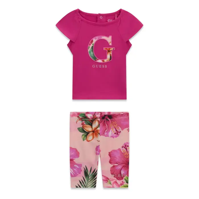 Completo t-shirt e leggings capri per bambina Guess Violet