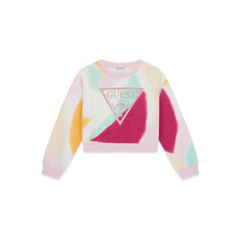 Guess Felpa cropped oversize ragazza Active Top Multicolore