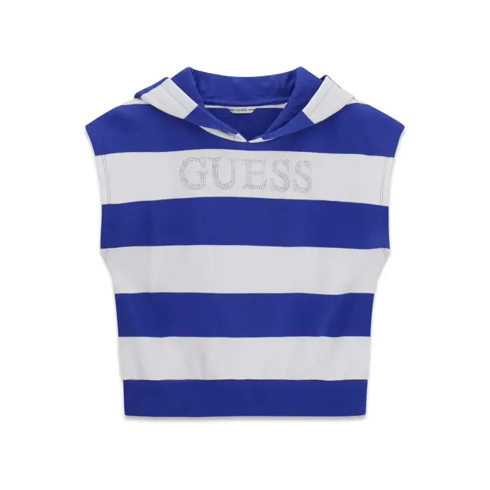 Felpa senza maniche con cappuccio per ragazza Guess Active Bleu