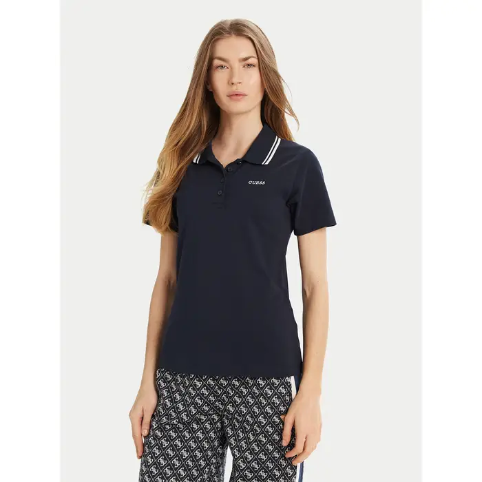 Guess Polo V5GP06 KCOK1 Blu scuro Slim Fit