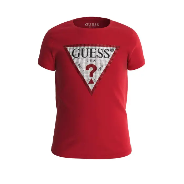 T-shirt da bambina in morbido jersey bio Guess Rouge