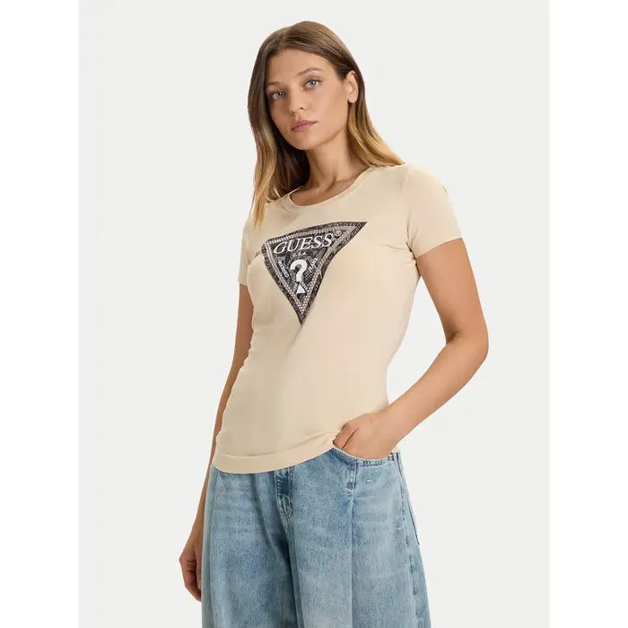 T-shirt W5BI15 J1314 Beige chiaro Slim Fit