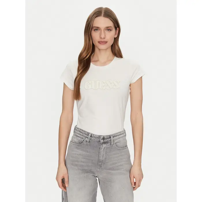 Guess T-shirt W5GI42 J1314 Écru Regular Fit Crema