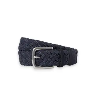 per uomo HM4100048 Cintura in pelle intrecciata blu navy (XL), Casual, Classico, Camoscio
