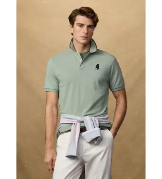 per uomo HM5600107 Polo con numero, vestibilità classica, verde (XXL), Casual, Cotone, Manica corta